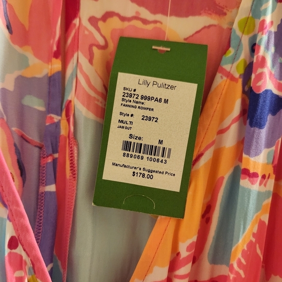 Lilly Pulitzer Fanning Romper Multi Jam Out Print Style 23072 - Picture 5 of 8